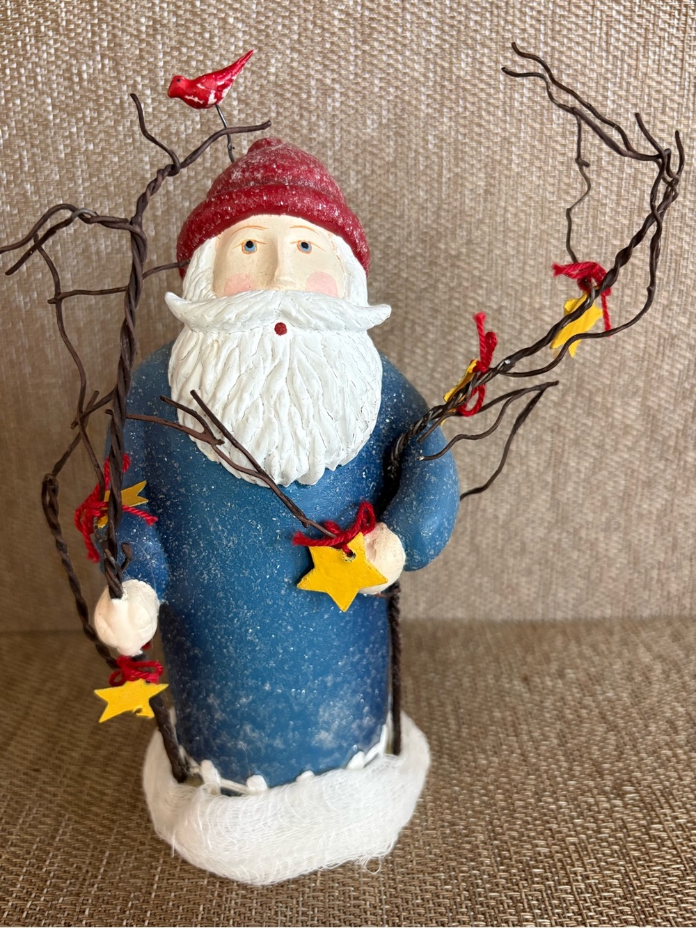 DEPT 56 Vintage Santa Claus 7.5" Christmas Philippines Blue Stars Cardinal w/Box